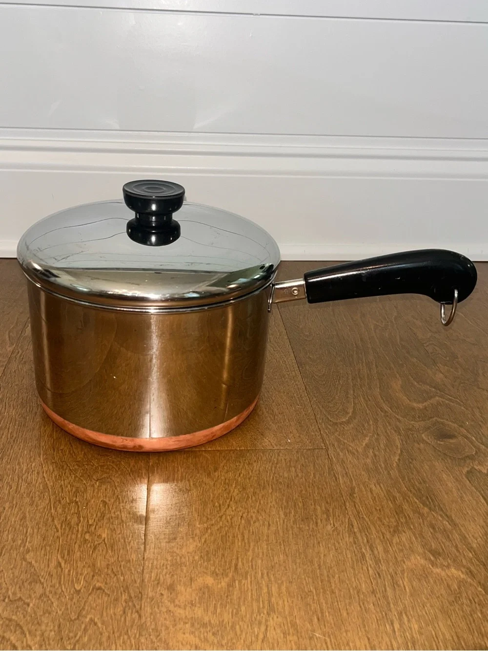 Vintage Revere Ware 3 Quart Stainless Steel / Copper Bottom Pot W/ Lid: 96M